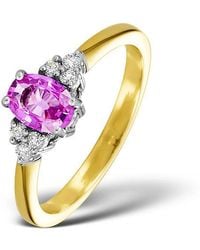 The Diamond Store - 18K 0.85Ct Sapphire And 0.12Ct Diamond Ring - Lyst