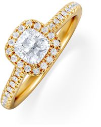 The Diamond Store - Lumia Cushion Cut Lab Diamond Halo Ring 0.70Ct F/Vs - Lyst