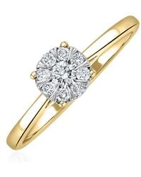 The Diamond Store - 0.25Ct Lab Diamond Cluster Solitaire Ring H/Si - Lyst