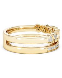 The Diamond Store - Double Heart Band Stacking Ring Lab Diamond 0.20Ct - Lyst