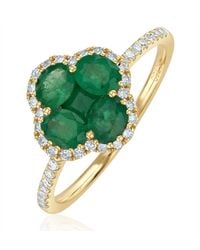 The Diamond Store - Alegria 1.06Ct Emerald And Lab Diamond Ring - Lyst