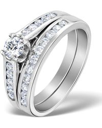 The Diamond Store - Matching Diamond Engagement And Wedding Ring 0.86Ct 18K - Lyst