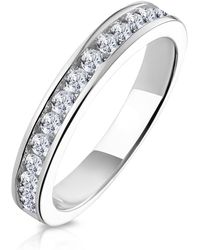 The Diamond Store - Alexa Matching Wedding Band 0.55Ct H/Si Diamond - Lyst