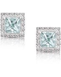 The Diamond Store - Aquamarine 1.90Ct And Diamond 9K Earrings - Lyst