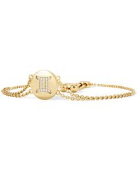 The Diamond Store - Astrology Gemini 0.07Ct Lab Grown Diamond Adjustable Medallion Bracelet 18K Vermeil - Lyst