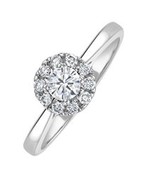 The Diamond Store - Lab Diamond Halo Engagement Ring 0.50Ct H/Si - Lyst