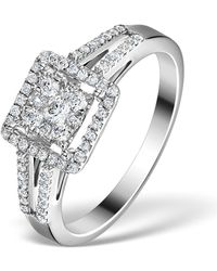 The Diamond Store - Halo Engagement Ring Galileo 0.50Ct Of Diamonds - Lyst