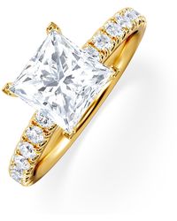 The Diamond Store - 2.10Ct Katerina Lab Princess Diamond Engagement Ring 18K F/Vs1 - Lyst