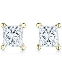 The Diamond Store - Princess Cut 1Ct Lab Diamond Stud Earrings - Lyst