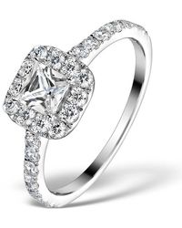 The Diamond Store - Halo Engagement Ring Aria 1.30Ct Vs2 Princess Diamond 18K - Lyst