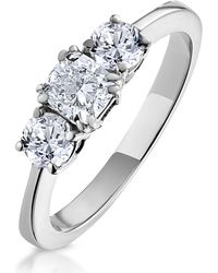 The Diamond Store - 3 Stone Meghan Diamond Engagement Ring 1Ct G/Vs1 - Lyst