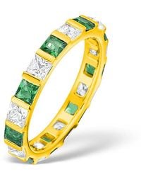 The Diamond Store - Olivia 18K Emerald 1.20Ct And G/Vs 1Ct Diamond Eternity Ring - Lyst