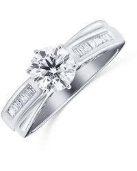 The Diamond Store - 18K Ring Baguette Set Lab Diamond Mount (1.17Ct) - Lyst