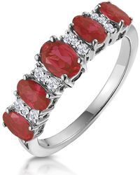 The Diamond Store - 1.85Ct Ruby And Lab Diamond Eternity Ring - Lyst