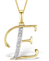 The Diamond Store - Initial 'E' 0.05Ct Lab Diamond Pendant Necklace - Lyst