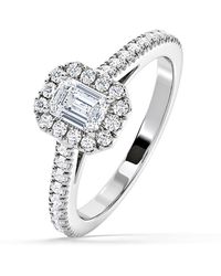 The Diamond Store - Annabelle Diamond Halo Engagement Ring 18K 1Ct G/Vs1 - Lyst