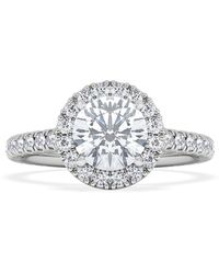 The Diamond Store - Reina Gia Diamond Halo Engagement Ring - Lyst