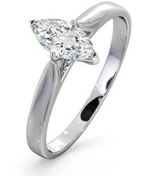 The Diamond Store - Engagement Ring Certified Marquise Diamond 0.50Ct G/Vs 18K - Lyst