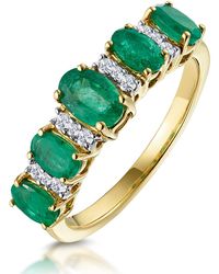 The Diamond Store - 1.30Ct Emerald And Diamond Eternity Ring 18K - Lyst