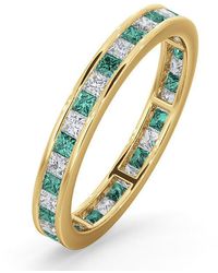 The Diamond Store - Eternity Ring Lauren Diamonds H/Si And Emerald 1.15Ct - Lyst