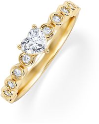 The Diamond Store - Entwine 0.30Ct Heart Cut Lab Diamond Solitaire Engagement Ring With Side Stones - Lyst
