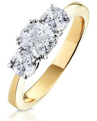 The Diamond Store - 3 Stone Meghan Lab Diamond Engagement Ring 1.7Ct F/Vs1 - Lyst