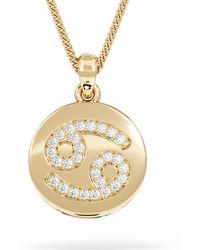 The Diamond Store - Astrology Cancer 0.07Ct Lab Grown Diamond Medallion Pendant Necklace - Lyst