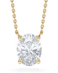 The Diamond Store - Wanderlust Floating Oval Cut Lab Diamond Solitaire Necklace 2.00Ct H/Si - Lyst