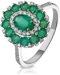 The Diamond Store - 1.35Ct Emerald Lab Diamond Halo Ring - Lyst