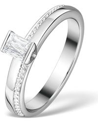 The Diamond Store - 0.30Ct Ideal Prince Cut Diamond And 18K H/Si Ring - Lyst