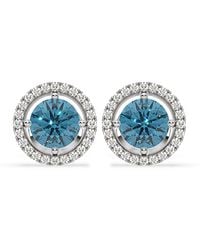 The Diamond Store - Ella Lab Diamond 2.45Ct Halo Earrings - Lyst