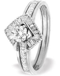 The Diamond Store - Diamond 0.65Ct And 9K Solitaire Ring With Shoulders - Lyst