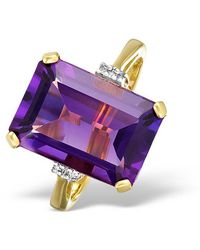 The Diamond Store - Amethyst 6.40Ct And Diamond 9K Ring - Lyst