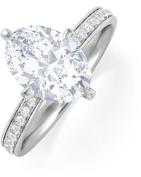 The Diamond Store - Origin Twist 2.00Ct Oval Cut Lab Diamond Solitaire Engagement Ring With Side Stones - Lyst