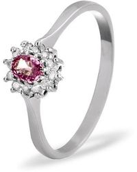 The Diamond Store - 9K Diamond Sapphire Ring 0.06Ct A4301 - Lyst