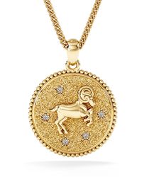 The Diamond Store - Zodiac Aries Necklace Medallion Lab Grown 0.02Ct - Lyst