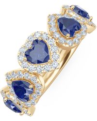 The Diamond Store - Chérie 1.80Ct Heart Cut Lab Sapphire And Lab Diamond Halo Ring - Lyst