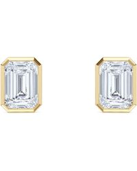 The Diamond Store - Bezel Set 2.00Ct Emerald Cut Lab Diamond Stud Earrings - Lyst