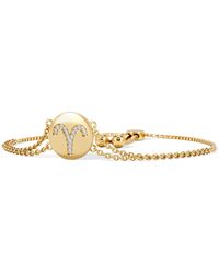 The Diamond Store - Astrology Aries 0.07Ct Lab Grown Diamond Adjustable Medallion Bracelet 18K Vermeil - Lyst