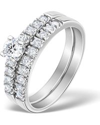The Diamond Store - Matching Diamond Engagement And Wedding Ring 0.66Ct 18K - Lyst
