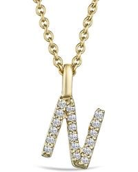 The Diamond Store - Love Letter Initial N Lab Diamond Necklace Set - Lyst