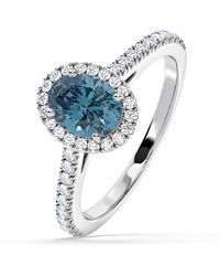 The Diamond Store - Georgina Lab Diamond Oval Halo 1.60Ct Ring - Lyst