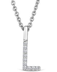 The Diamond Store - Love Letter Initial L Lab Diamond Necklace Set - Lyst