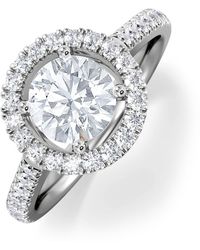 The Diamond Store - Ella Halo Lab Diamond Engagement Ring Igi 1.30Ct F/Vs1 18K - Lyst