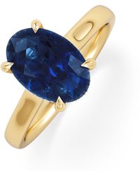 The Diamond Store - Amora Gem 2.00Ct Oval Cut Lab Sapphire Hidden Halo Engagement Ring - Lyst