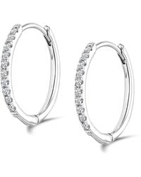 The Diamond Store - Stellato Diamond Encrusted Huggie Earrings 0.09Ct - Lyst