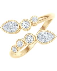 The Diamond Store - Skyline 0.70Ct Pear And Round Cut Lab Diamond Ring - Lyst