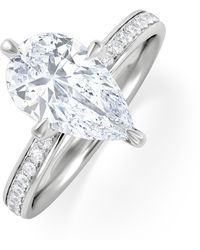 The Diamond Store - Origin Twist 2.00Ct Pear Cut Lab Diamond Solitaire Engagement Ring With Side Stones - Lyst