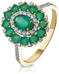 The Diamond Store - 1.35Ct Emerald Asteria Collection Lab Diamond Halo Ring - Lyst