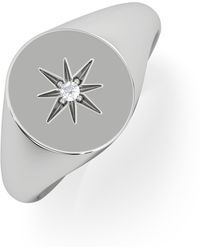 The Diamond Store - Star Signet Lab Diamond Ring - Lyst